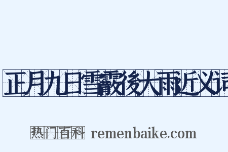 正月九日雪霰後大雨近义词是什么意思的图片